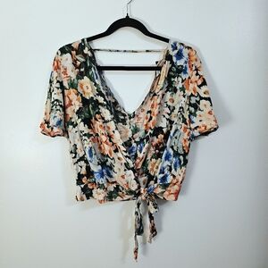 Zara | Floral V-Neck Wrap  Top